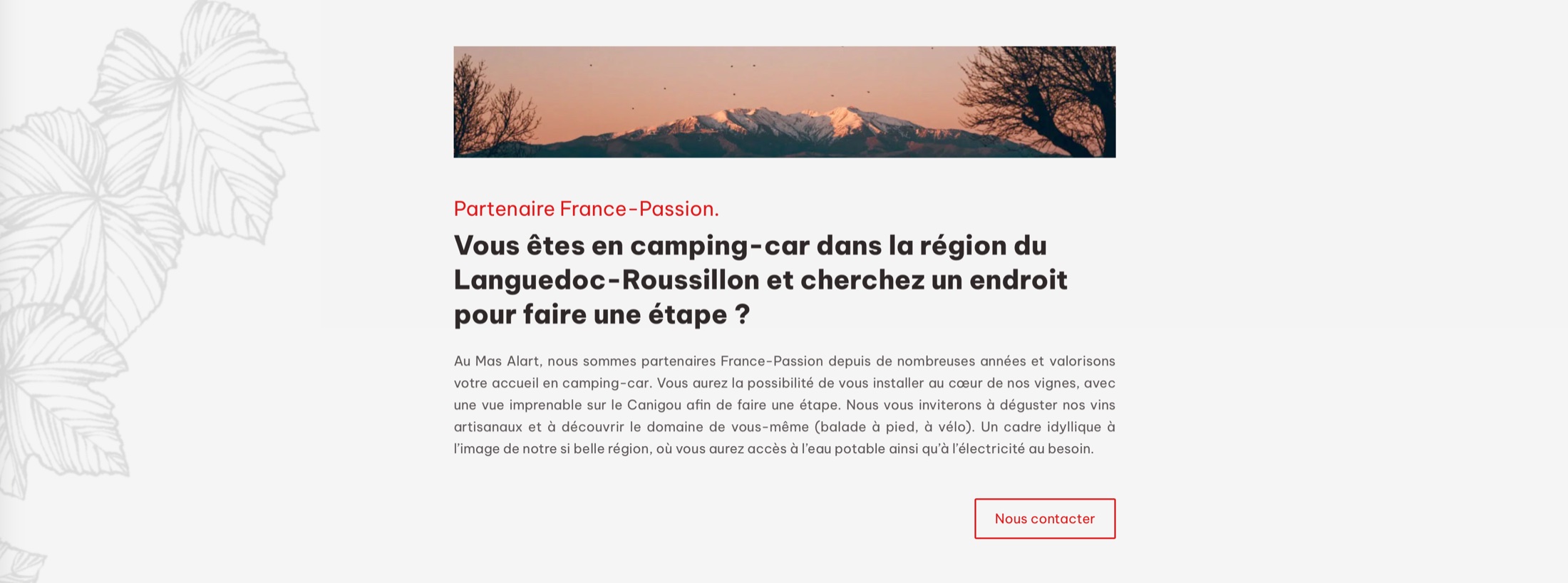 Présentation de l’accueil des camping-cars au Mas Alart avec France Passion